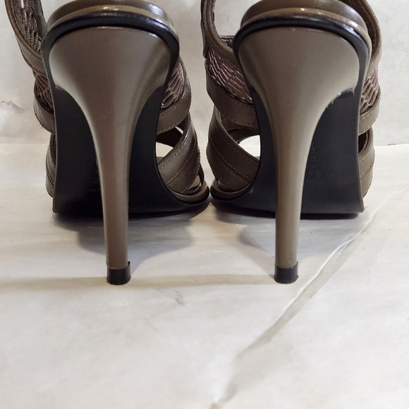 Zara Olive Strappy Heels - Picture 6 of 16